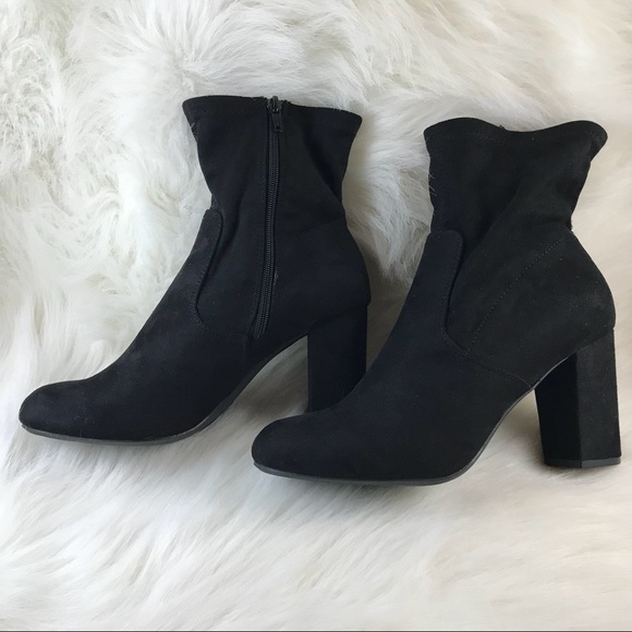 LEFT 9 RIGHT 8.5 Candies Black Block Heeled boot - Picture 6 of 8